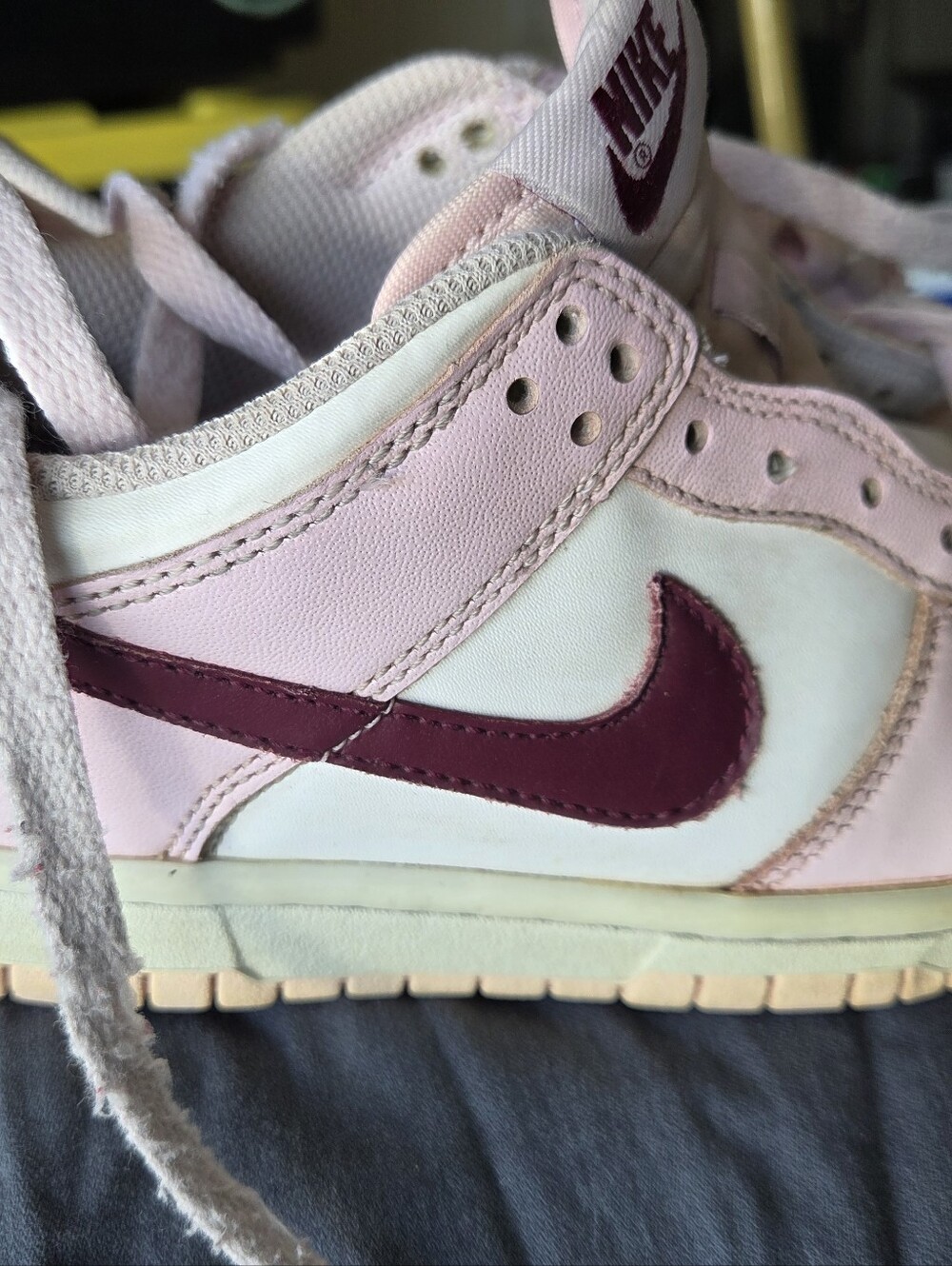Nike Kids Pink and Maroon Swoosh Low-Top Sneakers